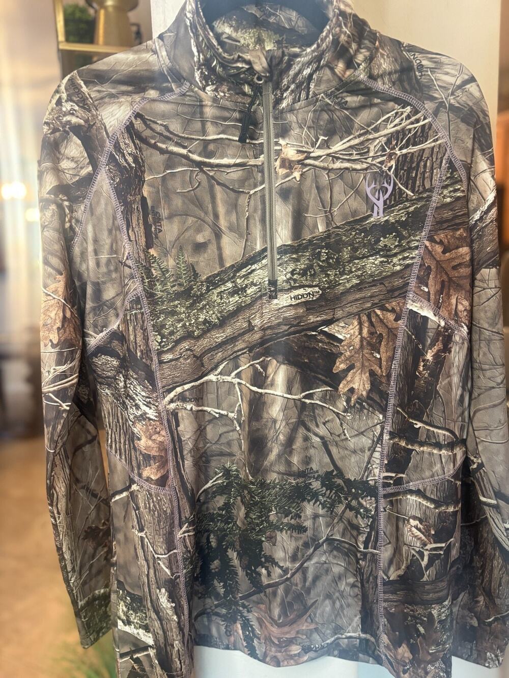 Huntworth Men's Hunting Camo 1/4 Zip Pullover Long Sleeve Sweatshirt Size M